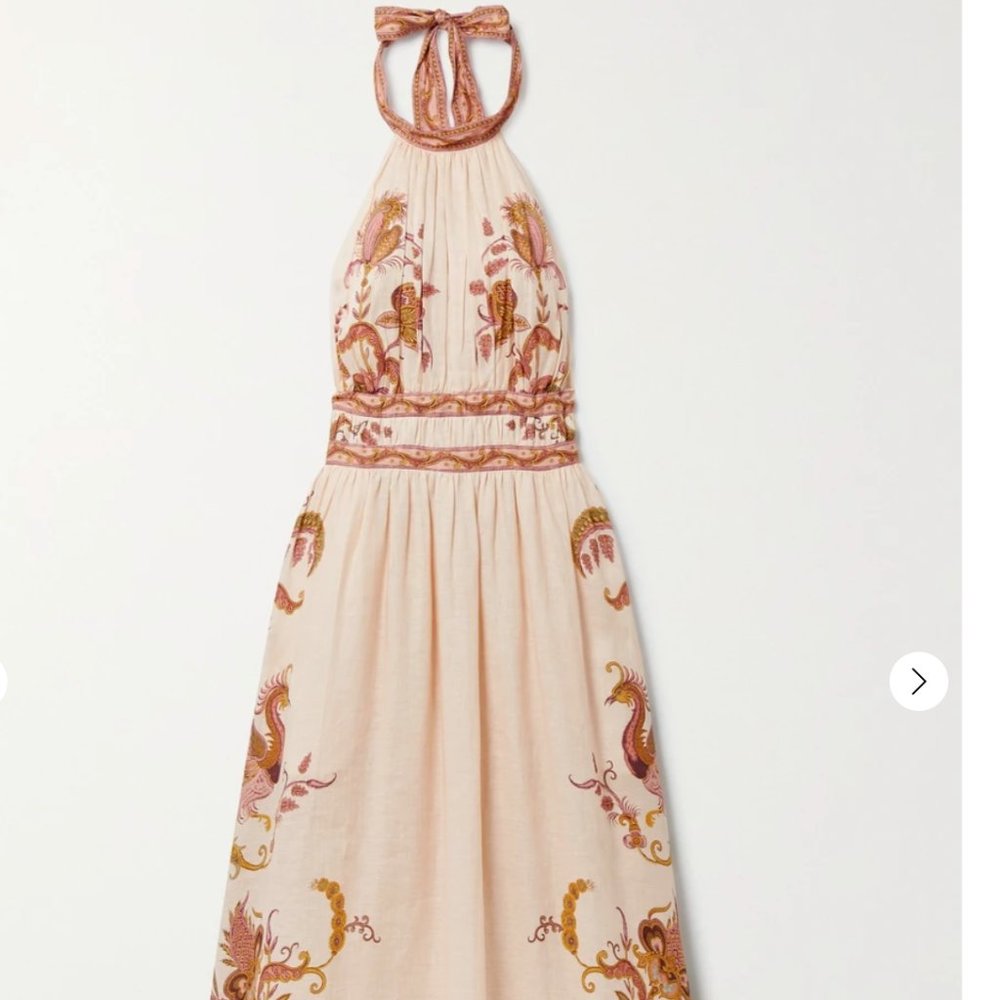 Zimmermann cream cassia open-back printed midi